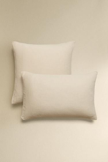 Zara GAUZE PILLOWCASE - Sand - Image 0