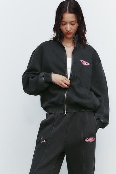 FADED SLOGAN SWEATSHIRT - Anthracite grey by Zara