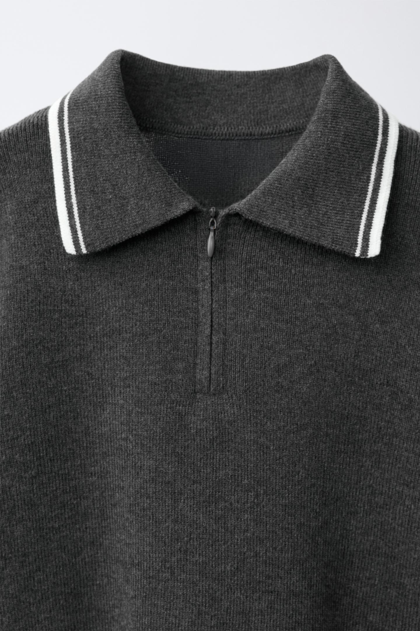 Свитер Zara Knit Zip-Up Jumper, цвет: Серый — фото 4