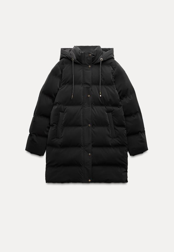 ZARA ザラ コート アウター フード付きパフジャケット ダウン
