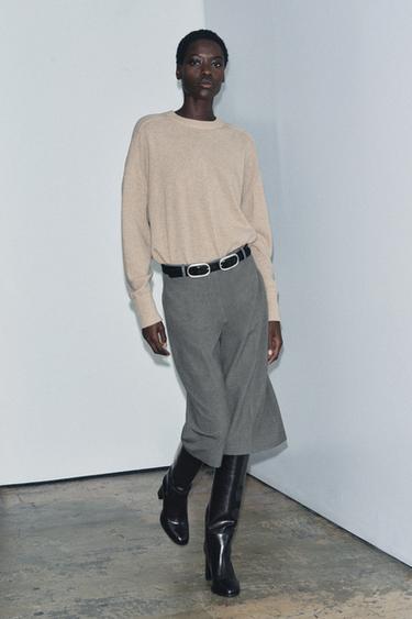 გრძელი ბერმუდა შორტები ZW COLLECTION - Zara-ს Grey marl