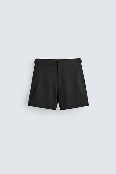 MEDIUM STRUCTURE SWIMMING TRUNKS - Black by Zara