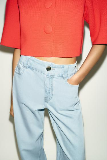 JEAN Z1975 DROIT TAILLE HAUTE LARGE - Bleu clair de Zara - Image 4