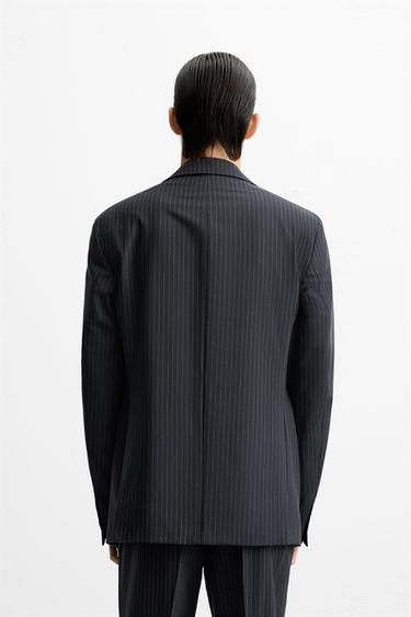 VESTE DE COSTUME À RAYURES TENNIS - Bleu marine de Zara - Image 1