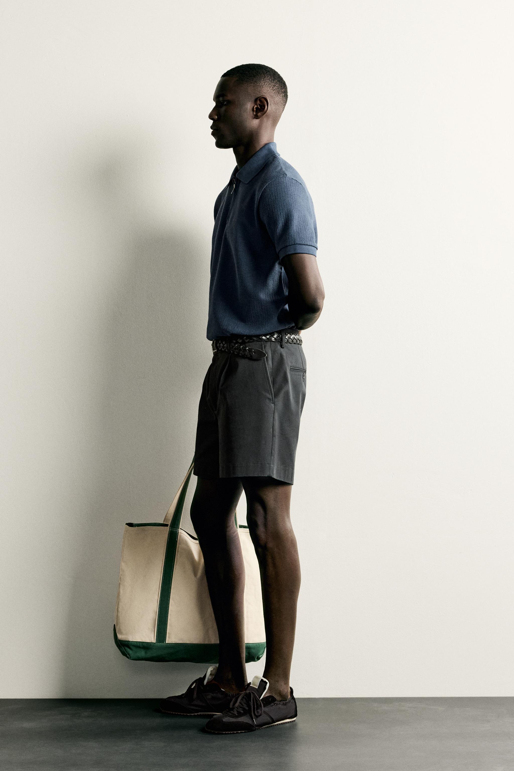 Zara FERMUARLI REGULAR FIT POLO T-SHIRT görsel 4