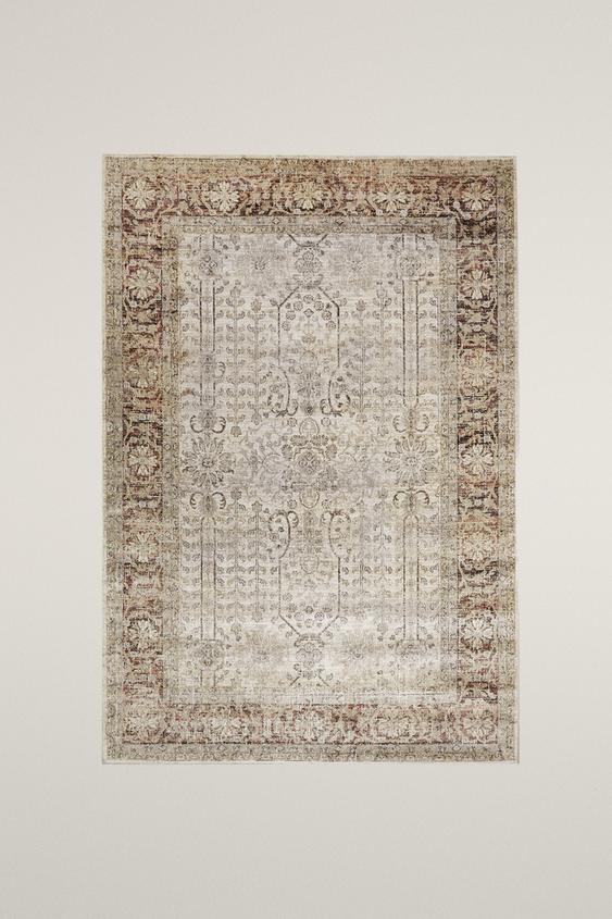 RECTANGULAR VINTAGE-EFFECT RUG - Grey by Zara - Image 0