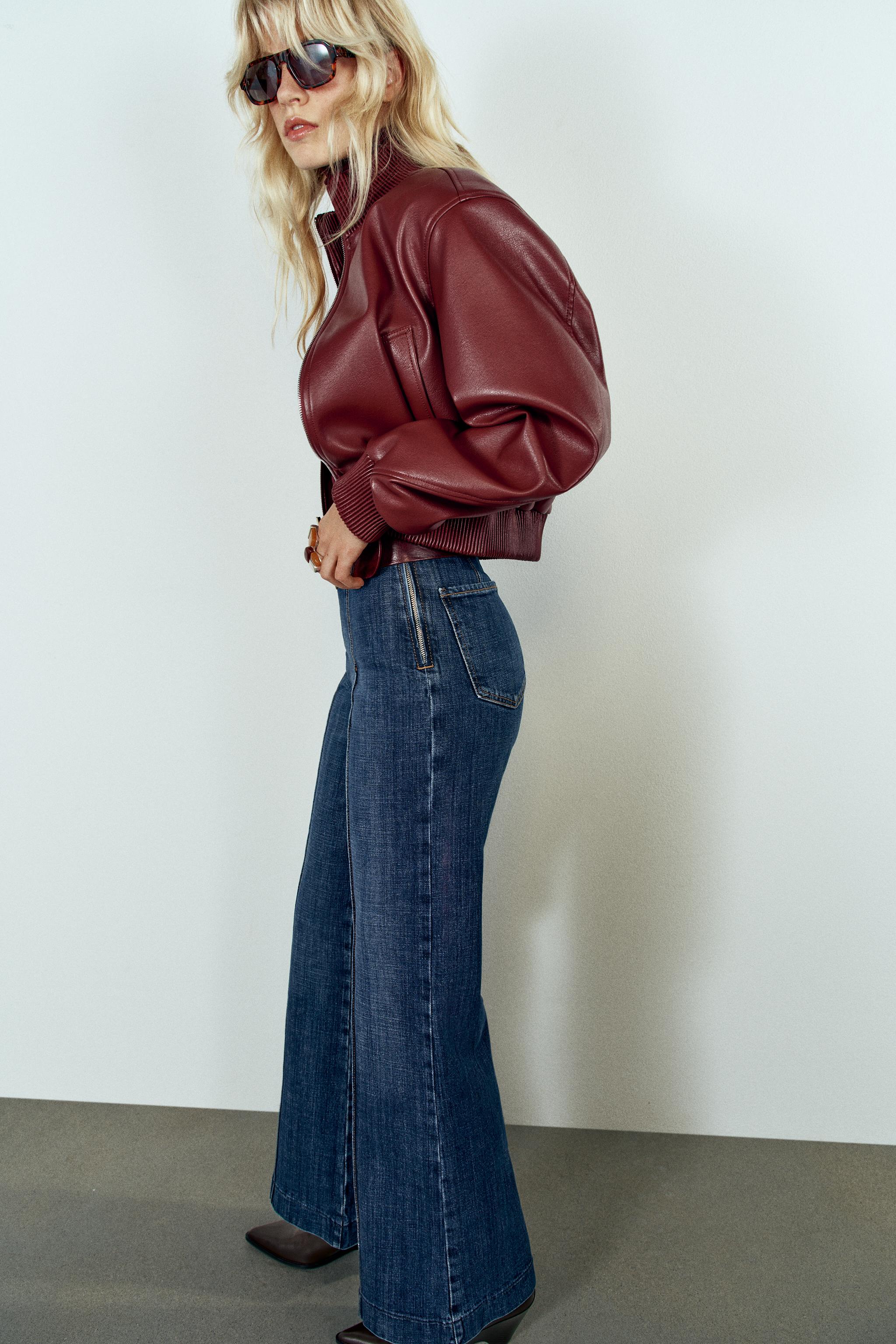 CROPPED BOMBER JACKET WITH SHOULDER PADS