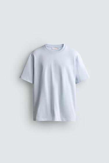 Zara 重磅短袖 T 恤 - 淺天藍色