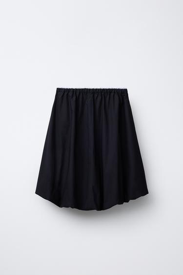JUPE MI-LONGUE BALLON DENTELLE - Noir de Zara - Image 1