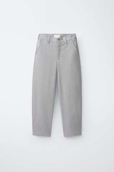 RELAXED FIT COMFORT TROUSERS - Pearl grey by Zara