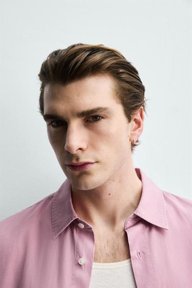 REGULAR FIT LYOCELL - COTTON SHIRT - Pink by Zara - Image 4