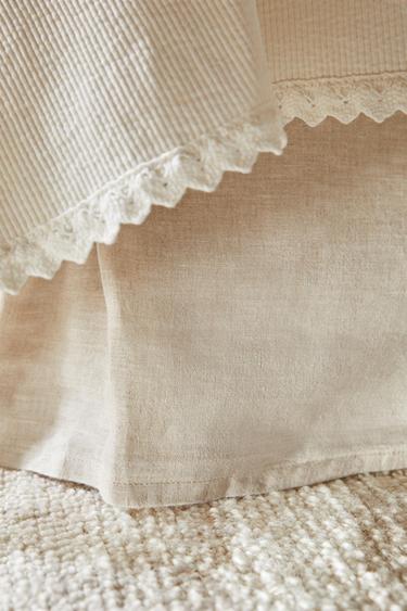 FADED LINEN VALANCE SHEET - Light beige by Zara - Image 6