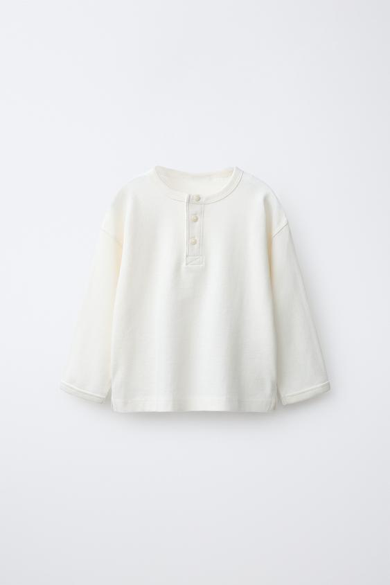 CAMISETA WAFFLE LISA - Crudo de Zara - Imagen 0