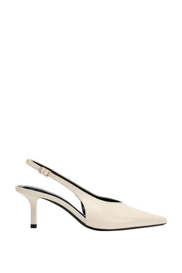 HIGH-HEEL SLINGBACK SHOES - Ecru by Zara