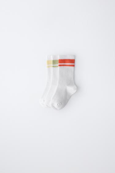 3-PACK OF SPORTS STRIPED LONG SOCKS - White by Zara