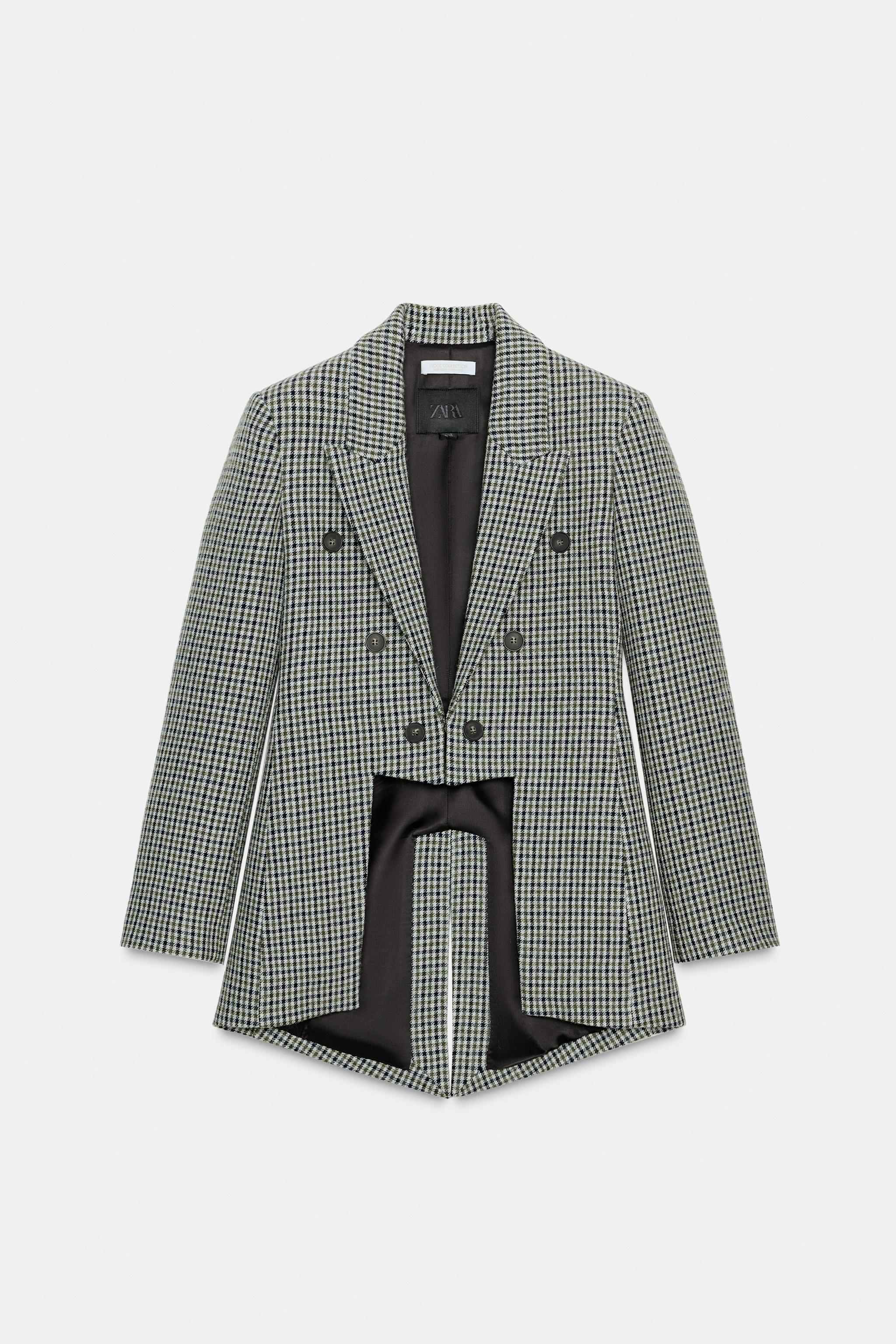 ZW COLLECTION LIMITED EDITION ASYMMETRIC CHECK WOOL BLAZER