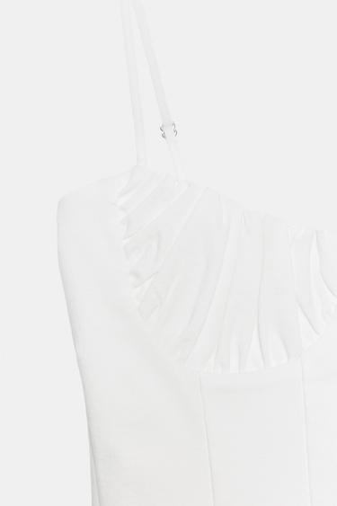 CORSETRY-INSPIRED TOP WITH GATHERING - White by Zara - Image 7