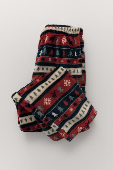 6-14 TAHUN/ PIAMA TEKSTUR LEMBUT POHON - Merah dari Zara