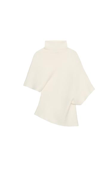 ASYMMETRISCHER STRICKPULLOVER - Cremefarben von Zara