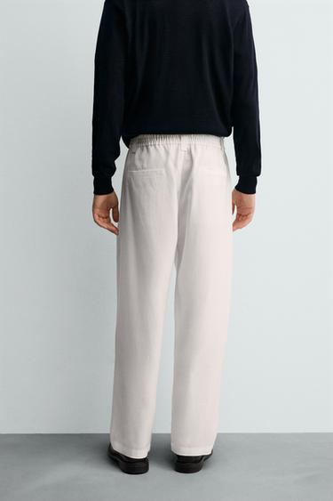 PANTALON FLUIDE PLIS LATÉRAUX - Blanc de Zara - Image 2