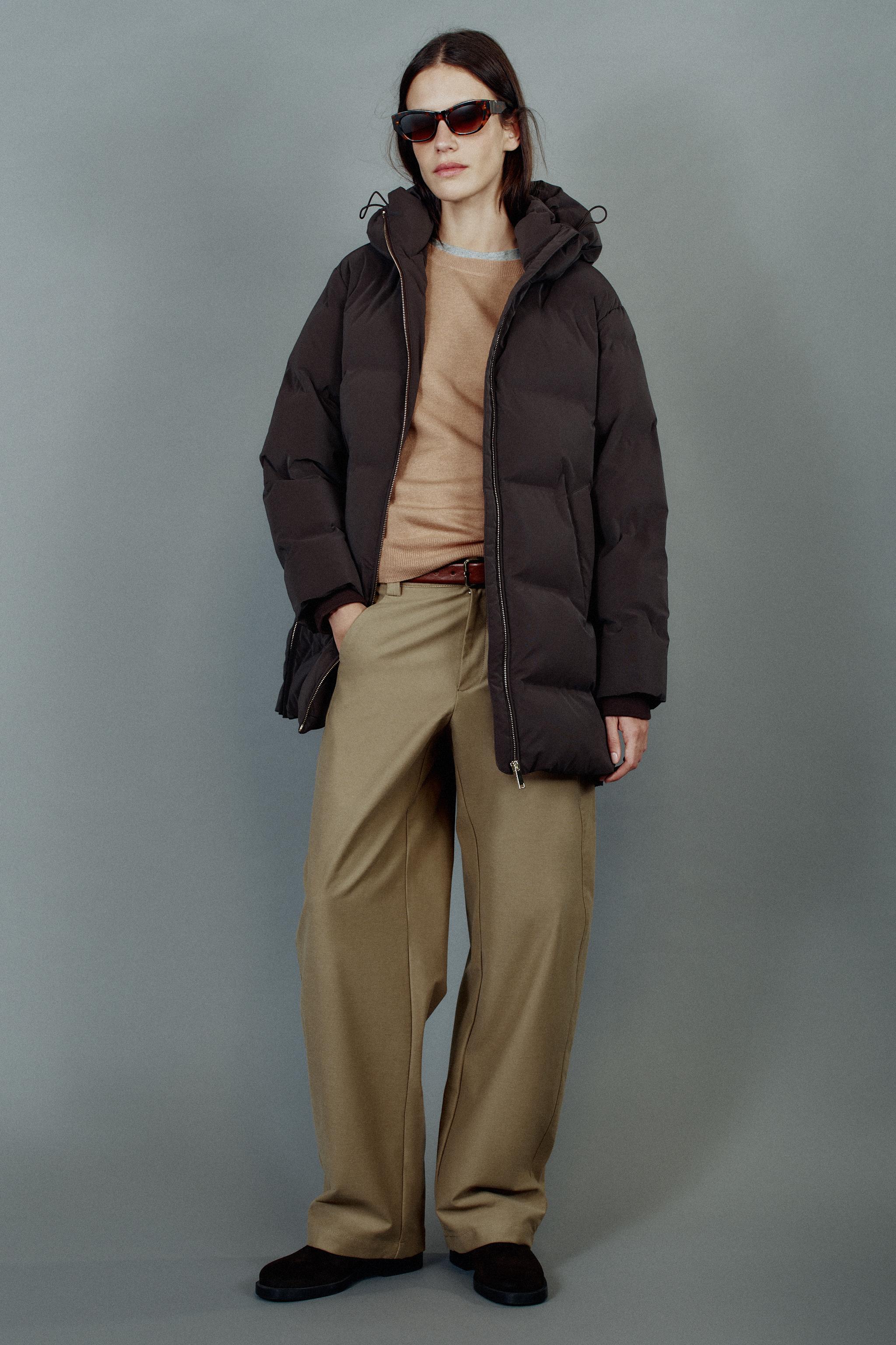 ZARA 撥水防風ダウンパフジャケット XS 新品 ブラウン ダウンコート ブラウンパファージャケット - レディース | ZARA 日本