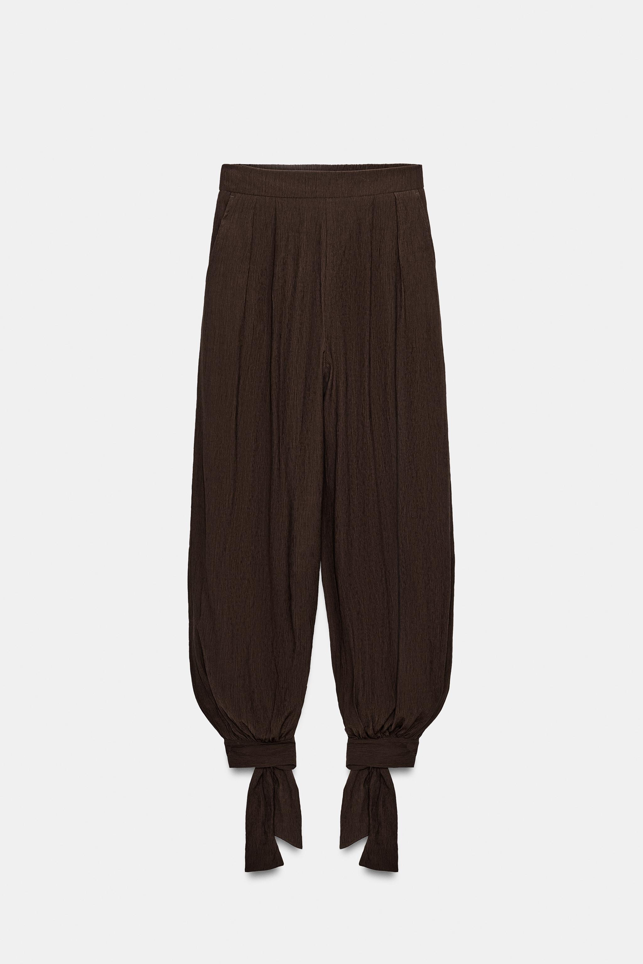 BAĞCIK DETAYLI ŞALVAR PANTOLON - Görsel 5