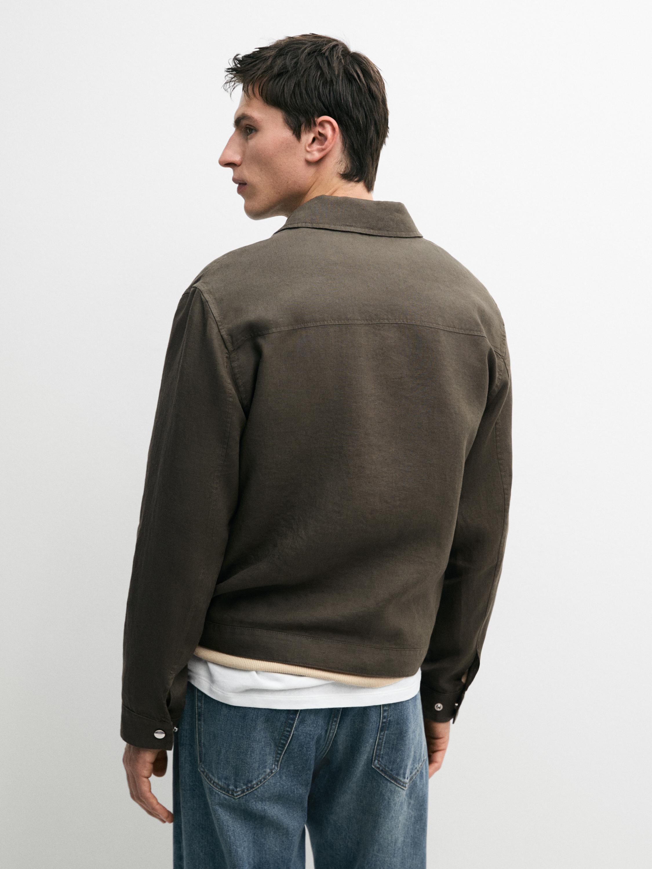 Cropped 100% linen jacket