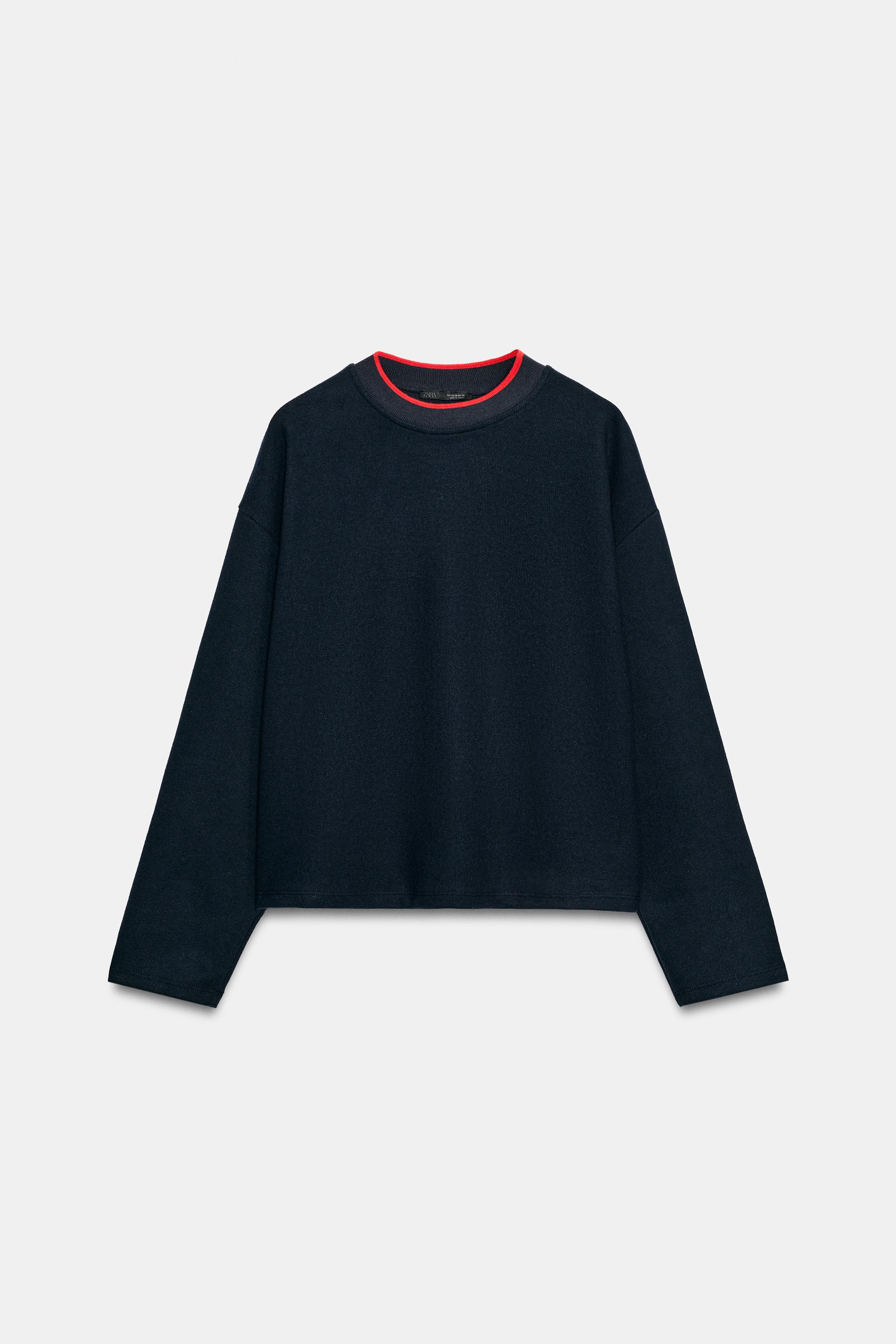 Zara KONTRAST ÇİZGİLİ YUMUŞAK DOKULU SWEATSHIRT görsel 6