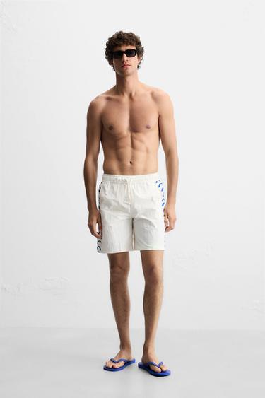 BAJU RENANG PANJANG GELOMBANG - Ecru dari Zara - Gambar 0