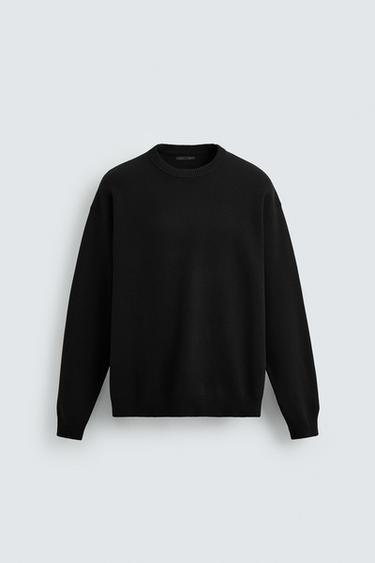 WEICHER PULLOVER MIT STRUKTURMUSTER - Schwarz von Zara