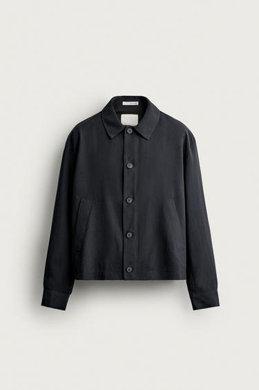 FLIESSENDE BOXY-FIT-HEMDJACKE - Schwarz von Zara