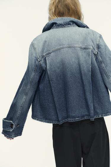 TRF HIGH NECK DENIM JACKET - Blue by Zara - Image 4