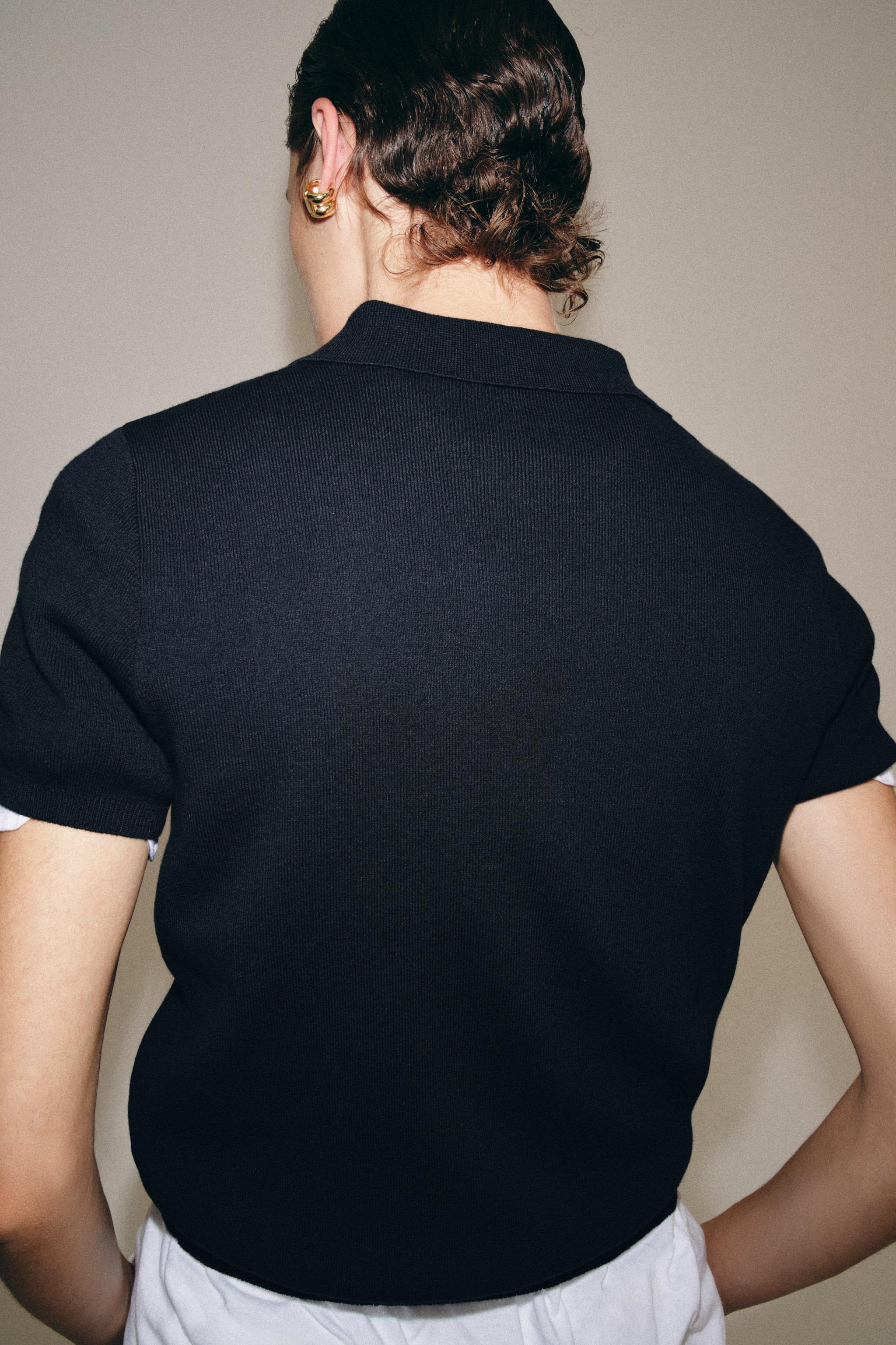 KNIT ZIP POLO SHIRT