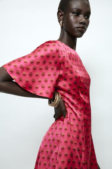 PRINTED MINI DRESS - Fuchsia by Zara