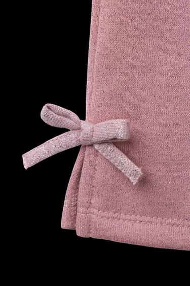 PANTALÓN FELPA LAZOS BRILLOS - Rosa medio de Zara