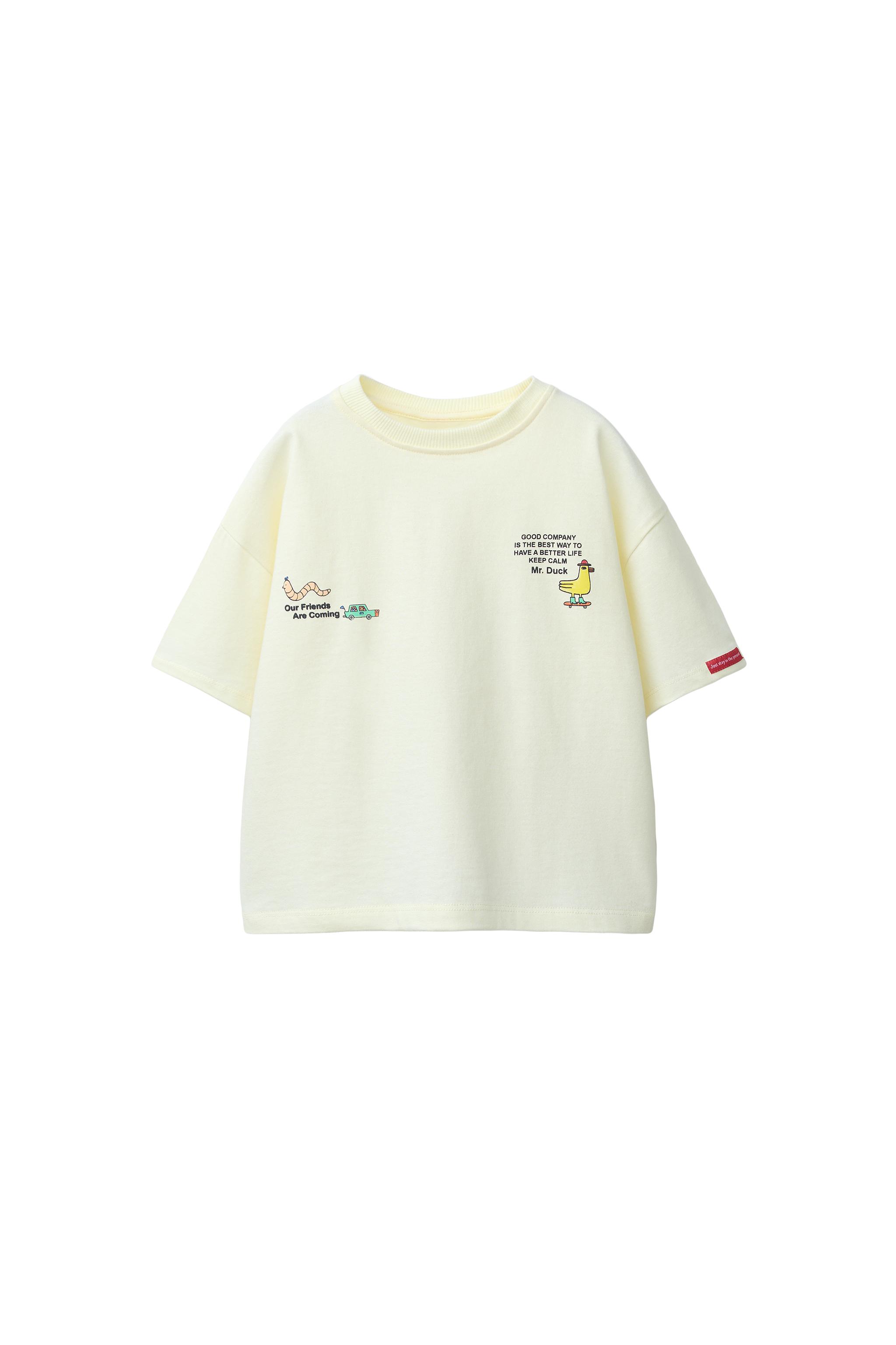 TEXT PRINT T-SHIRT - Pastel yellow | ZARA United States