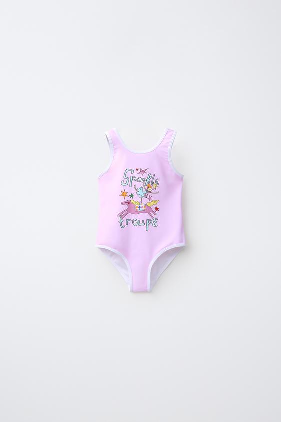 2-6 YEARS / CIRCUS PRINT SWIMSUIT - Pink / Mauve by Zara - Image 0