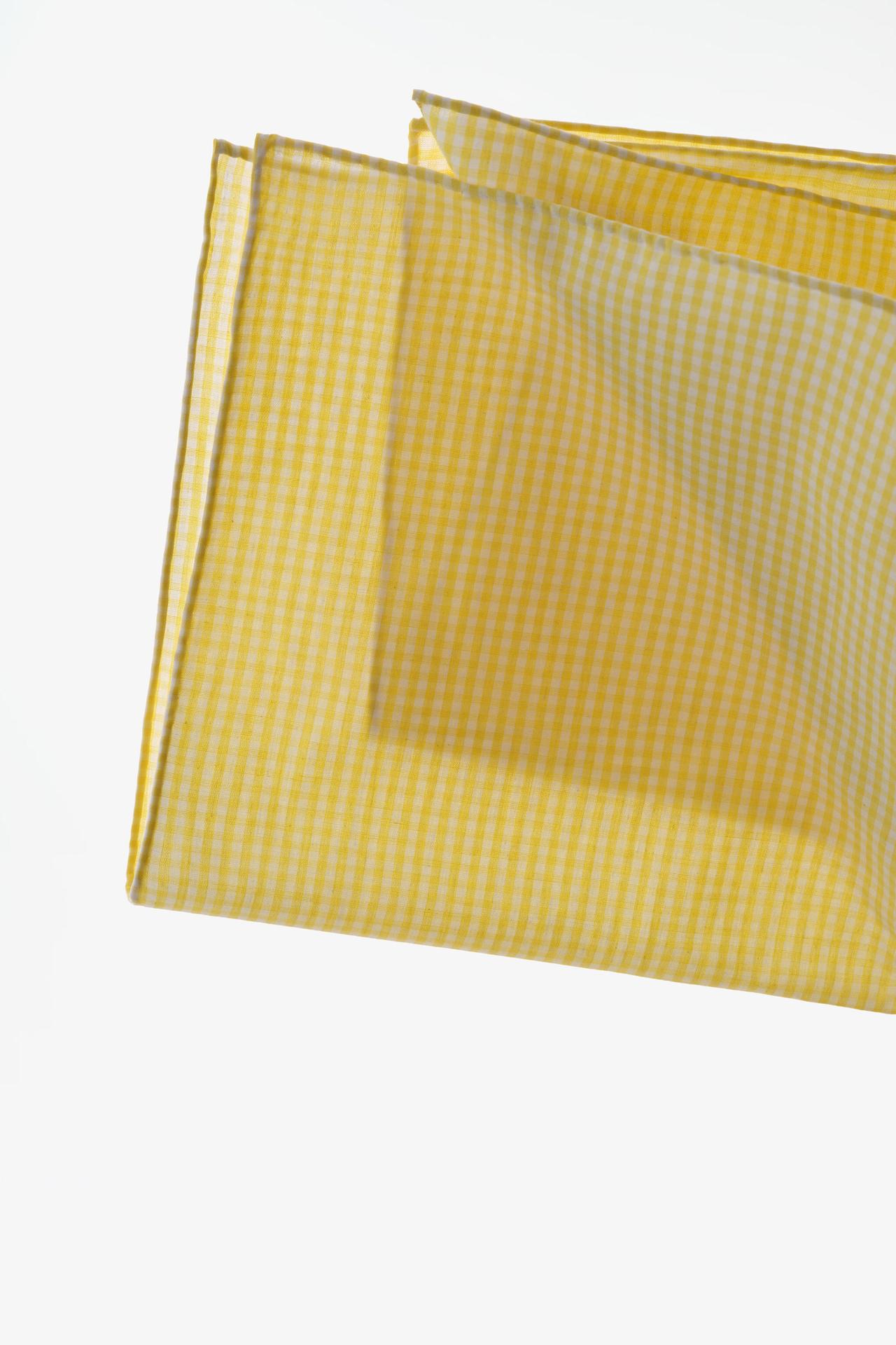 LIMITED EDITION PRINTED GINGHAM SCARF — Yellow