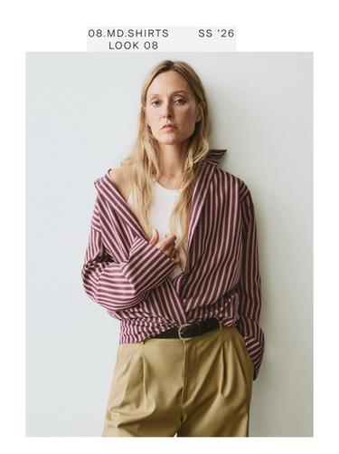 Camisa fluida detalle rayas - Marrón de Zara