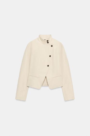 VESTE CROISÉE À BOUTONS - Beige de Zara - Image 5