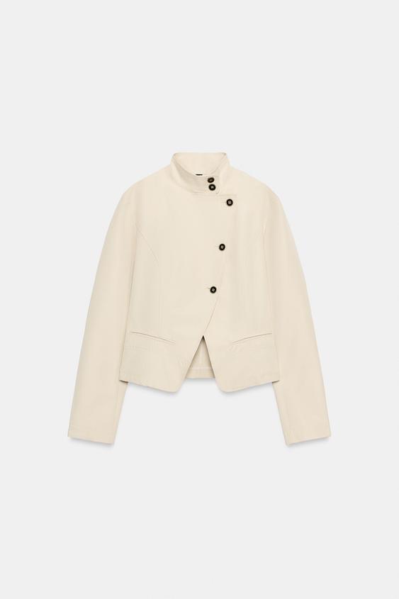 VESTE CROISÉE À BOUTONS - Beige de Zara - Image 5