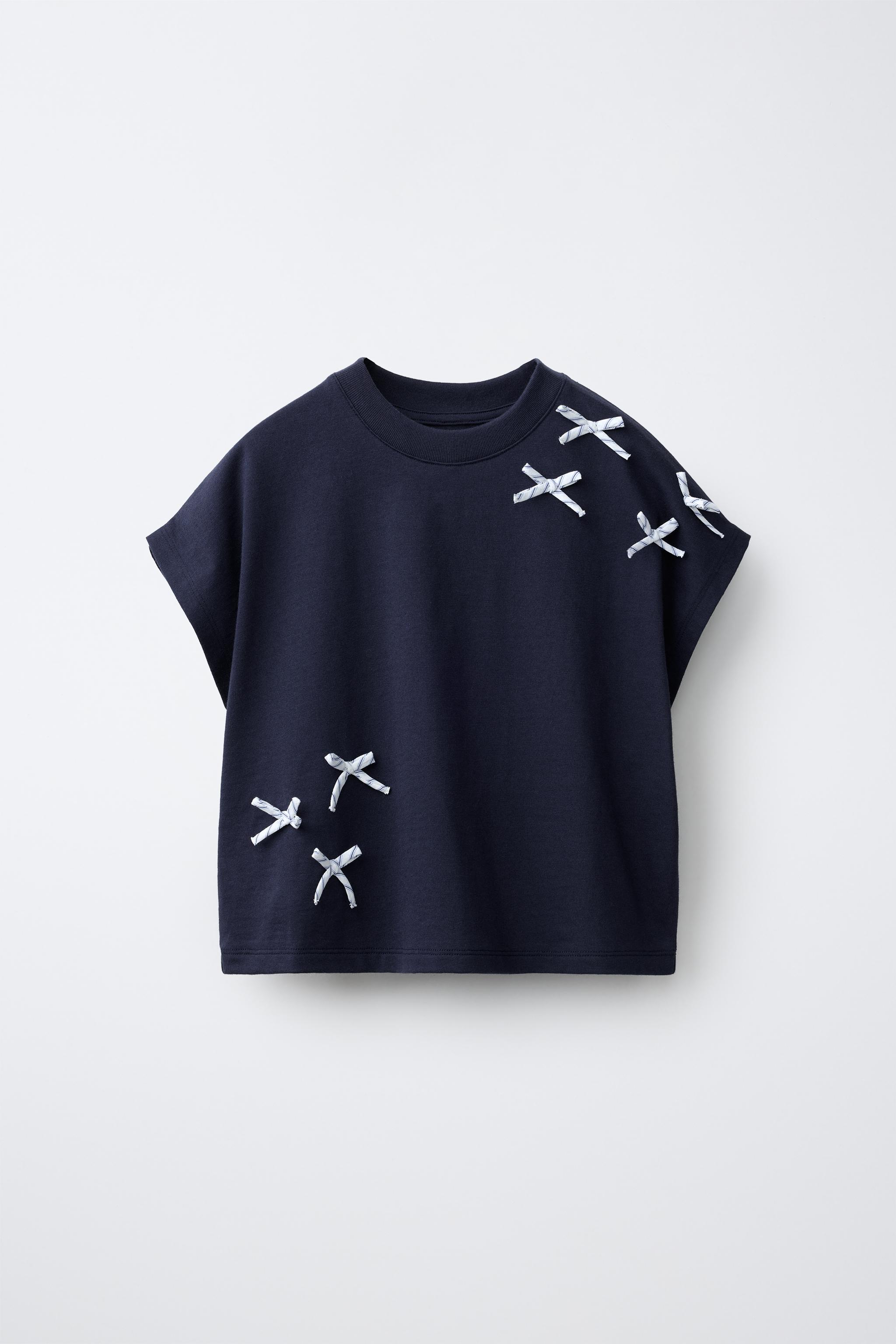 BOW T-SHIRT — Navy blue