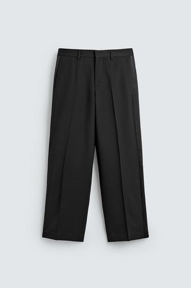 LIMITED EDITION WOOL TUXEDO TROUSERS - Black by Zara