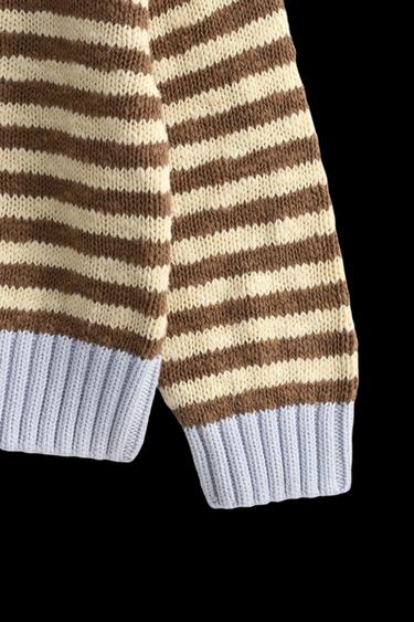 JERSEY PUNTO RAYAS CONTRASTE LIMITED EDITION - Marrón / Crudo de Zara