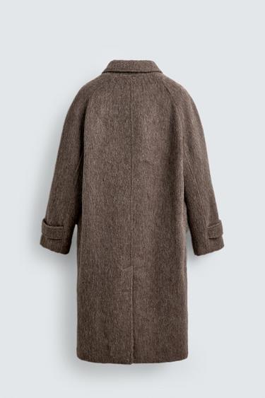 ABRIGO CON LANA EFECTO PELO - Arena / Vigoré de Zara