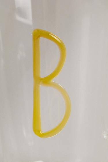 BOROSILICATE MUG WITH INITIAL B - Yellow by Zara - Image 3
