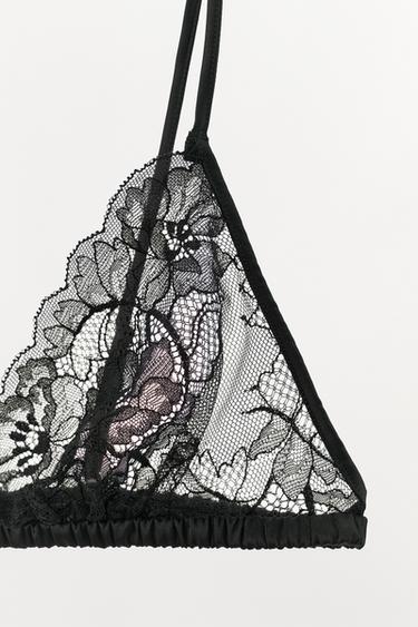 LACE TRIANGLE BRALETTE - Black by Zara - Image 5