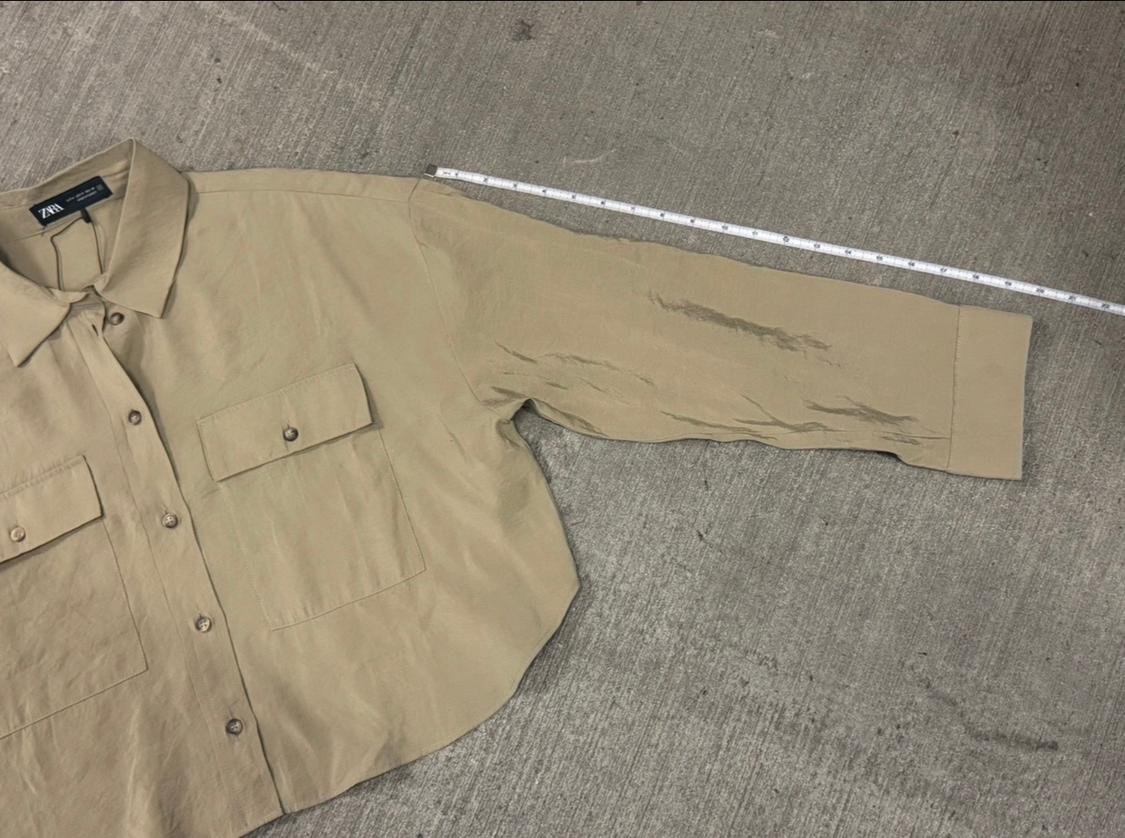 BUTTON POCKET CROPPED SHIRT - Image 3