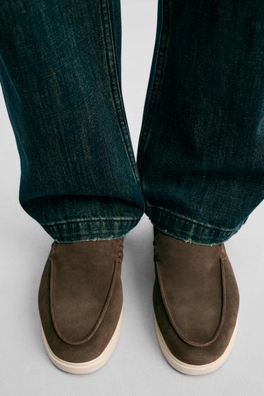 MOCASÍN PIEL CASUAL - Marrón de Zara