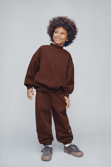 PLAIN HIGH NECK SWEATSHIRT - Dark brown by Zara